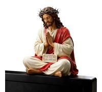 Statue de Jésus Christ - Sculpture Religieuse en Résine Peinte à la Main | Statuette Compagne en Résine pour Bureau ou Décoration | Pour Chevet Bureau Étagère Table De Nuit Anniversaire Déco