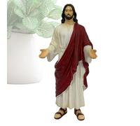 Statue de Jésus - Décoration religieuse sacrée portant un peignoir | Figurines de Jésus Christ pour bureau, prière, vacances, fête, bureau, maison, salon, cheminée
