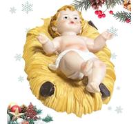 Statue de Jésus Saint Enfant Ornement Petit Jésus Divin | in Manger - Décoration de Noël - Crèche de table religieuse - Ensemble miniature de la Sainte Famille