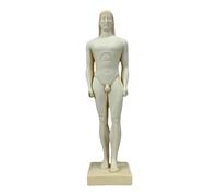 Statue de jeune homme Kouros - Sculpture grecque en marbre coulé de 31 cm | Réplique de musée | Fait à la main en Grèce | Décoration classique de couleur patine