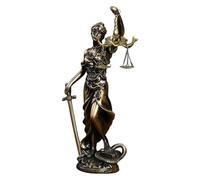 Statue de justice Lady - Sculpture de justice finition bronze, écailles de femme tenant les yeux bandés | Décoration classique de salle d'audience, symbole d'équité et de droit, pour avocats, juges