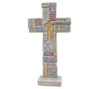 Statue de la chrétienne, religieuse portable gravée d'une prière stimulante | croisé de bureau fiable et pour les chrétiens, croyants au christianisme