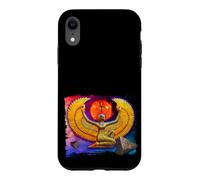 Statue de la déesse égyptienne d'Isis en Or avec Pyramides Coque pour iPhone XR