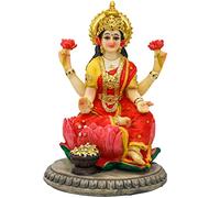 Statue de la déesse Indienne Lakshmi - 13 cm H Lakshmi Idols Statue Murti Laxmi Staue Maison Bureau Temple Mandir Pooja Article Diwali Cadeaux Diwali Décoration pour la Maison Cadeau Spirituel
