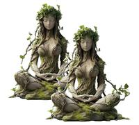 Statue de la déesse verte - Plaque en acrylique nature Gaia, décoration de bureau élégante pour la maison et le bureau, décoration spirituelle, pièce d'art respectueuse de l'environnement (#1 pièce)