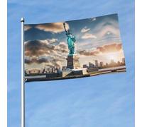 Statue de la Liberté à New York - Drapeau décoratif d'extérieur pour jardin, porche, mur, terrasse, balcon, célébration