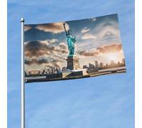 Statue de la Liberté à New York - Drapeau décoratif toutes saisons pour jardin, porche, mur, terrasse, fête, mariage