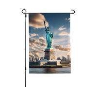Statue de la Liberté à New York Drapeau double face 71 x 102 cm, bannière d'extérieur durable pour jardin, pelouse, décoration saisonnière