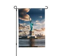 Statue de la Liberté à New York Drapeaux de jardin double face 71 x 101,6 cm, drapeaux de jardin pour l'extérieur, drapeaux de jardin de vacances