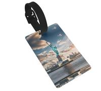 Statue de la Liberté à NYC Imprimée Étiquettes de Bagages pour Valises avec Nom de Vie Privée Carte d'identité Étiquettes de Sac de Voyage pour Bagages