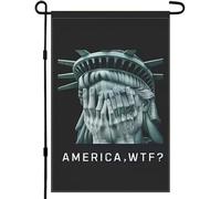 Statue De La Liberté Amusante Garden Flag Couleurs Vives Drapeaux Décoratif Drapeau Pour Célébrations Bar Cour 30X45Cm