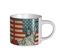 Statue de la Liberté avec impression américaine, tasses en céramique de grande capacité, parfaites pour les cafés, design élégant avec poignée en C confortable