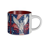 Statue de la Liberté avec impression américaine, tasses en céramique de grande capacité, parfaites pour les cafés, design élégant avec poignée en C confortable