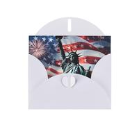 Statue de la Liberté - Carte de vœux horizontale en papier nacré pour cartes d'anniversaire et toutes les occasions - Blanc