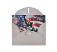 Statue de la Liberté - Carte de vœux horizontale en papier nacré pour cartes d'anniversaire et toutes les occasions - Gris