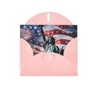 Statue de la Liberté - Carte de vœux horizontale en papier nacré pour cartes d'anniversaire et toutes les occasions - Rose