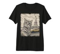 Statue de la Liberté - Chat prenant Un Selfie - New York T-Shirt Haut de Gamme