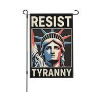 Statue De La Liberté Contre La Tyrannie ! Résistez Pour Les Libéraux Et Les Progressistes ! Drapeau De Cour Durable Drapeaux De Jardin Suspendre Drapeaux Pour Plage Vacances Clubs 30X45cm
