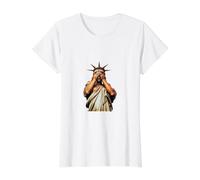 Statue de la Liberté Couvrant Son Visage de honte Chaos Politique T-Shirt Graphique avec Valeur