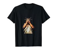 Statue de la Liberté Couvrant Son Visage de honte Chaos Politique T-Shirt Graphique avec Valeur, Homme, Noir, M