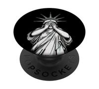 Statue de la Liberté couvrant son visage honte pleurer politique PopSockets PopGrip Adhésif