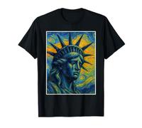Statue de la Liberté Cries Van Gogh Nuit étoilée US Freedom Cry T-Shirt