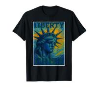 Statue de la Liberté Cries Van Gogh Nuit étoilée US Justice Cry T-Shirt