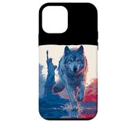 Statue de la liberté de Loup Cool aux Couleurs américaines pour Les Fans symboliques Coque pour iPhone 12 Mini