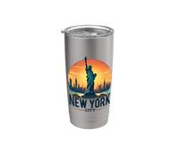 Statue de la Liberté de NYC Skyline Gobelet isotherme en acier inoxydable double paroi