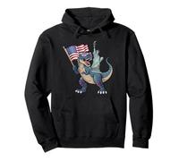 Statue de la Liberté Dinosaure 4 Juillet Drapeau Américain Drôle Garçon Sweat à Capuche