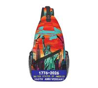 Statue De La Liberté États-Unis 1 Unisexe Sac À Bandoulière Avec Poches Multiples Sling Bag Bandoulière Réglable Sacs D'Epaule Pour Sport Randonnée Travail Cyclisme