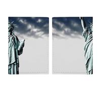 Statue de la Liberté - Étui pour passeport de voyage avec emplacements pour cartes de crédit et carte d'embarquement - Organiseur de documents d'identité (20,3 x 13,7 cm)