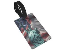 Statue de la Liberté Imprimé Drapeau Étiquettes Bagages pour Valises Compact Léger pour Voyage Croisières et Aéroports