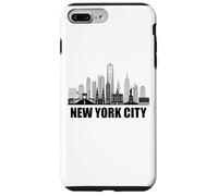 Statue de la Liberté New York City Skyline Heartbeat Lover Coque pour iPhone 7 Plus/8 Plus