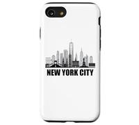 Statue de la Liberté New York City Skyline Heartbeat Lover Coque pour iPhone SE (2020) / 7 / 8