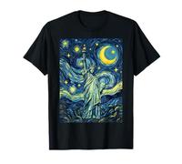 Statue de la Liberté New York Nuit étoilée Art Histoire Cadeau T-Shirt