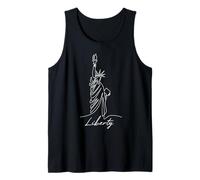 Statue de la liberté One Line New Art Drawing York Débardeur