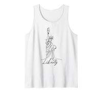Statue de la liberté One Line New Art Drawing York Débardeur