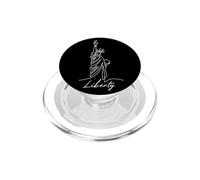 Statue de la liberté One Line New Art Drawing York PopSockets PopGrip pour MagSafe