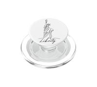 Statue de la liberté One Line New Art Drawing York PopSockets PopGrip pour MagSafe