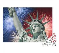 Statue de la Liberté Puzzle 1000 Pièces Adulte avec Couleurs Éclatantes, Ensemble De Casse-tête en Puzzle activité Zen pour La Décoration De Bureau, Idée Cadeau Anniversaire 52x38