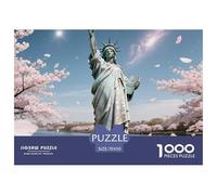 Statue de la Liberté Puzzle Adulte 1000 Pièces Bâtiment Landmark Puzzle pour Toute La Famille Défi Jouet Difficile Cadeaux pour Femmes/Hommes Décoration Intérieure 70x50cm/1000pcs