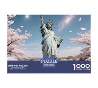 Statue de la Liberté Puzzles pour Adultes 1000 Pièces Bâtiment Landmark Puzzle pour Toute La Famille Défi Jouet Difficile Cadeaux pour Femmes/Hommes Décoration Intérieure 38x26cm/1000pcs