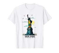 Statue de la Liberté Spectrum Formes Géométriques 2025 T-Shirt Graphique avec Valeur