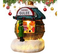 Statue de la maison de Noël, figurine décorative | Décorations de Noël par Santa's Shop, Ornements en résine avec lumière LED pour étagère, idéal pour décoration de fête à la maison