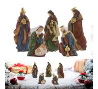 Statue De La Nativité,Objet Religieux De Collection Pour Intérieur | Chiffres De La Sainte Famille Avec Jésus Dans La Mangeoire,Pour Seuil Église Porche Table À Manger École Enfants Adultes Mère Amis