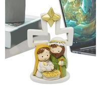 Statue de la Sainte - Crèche de Noël familiale | Centre de Table de Naissance de Jésus - Figurines de crèche de Noël Marie-Joseph bébé Jésus, pour, Tissu antigel, Protection Contre Le