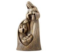 Statue de la Sainte Famille - Figurine catholique avec Vierge Marie, Joseph, et Bébé Jésus - Décoration religieuse pour les vacances - 25,4 cm