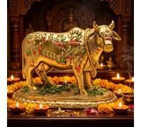 Statue de la vache Kamadhenu, déesse hindoue - Cadeaux pour Diwali, pour la maison ou le bureau, sculpture de la vache qui exauce les vœux, cadeaux de remerciement pour les mariages indiens, obje