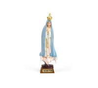 Statue de la Vierge de Fatima. La couleur bleue indique le jour ensoleillé, le violet instable et le rose, le jour humide ou pluvieux. Hauteur 12 cm. Figurine Vierge Fatima